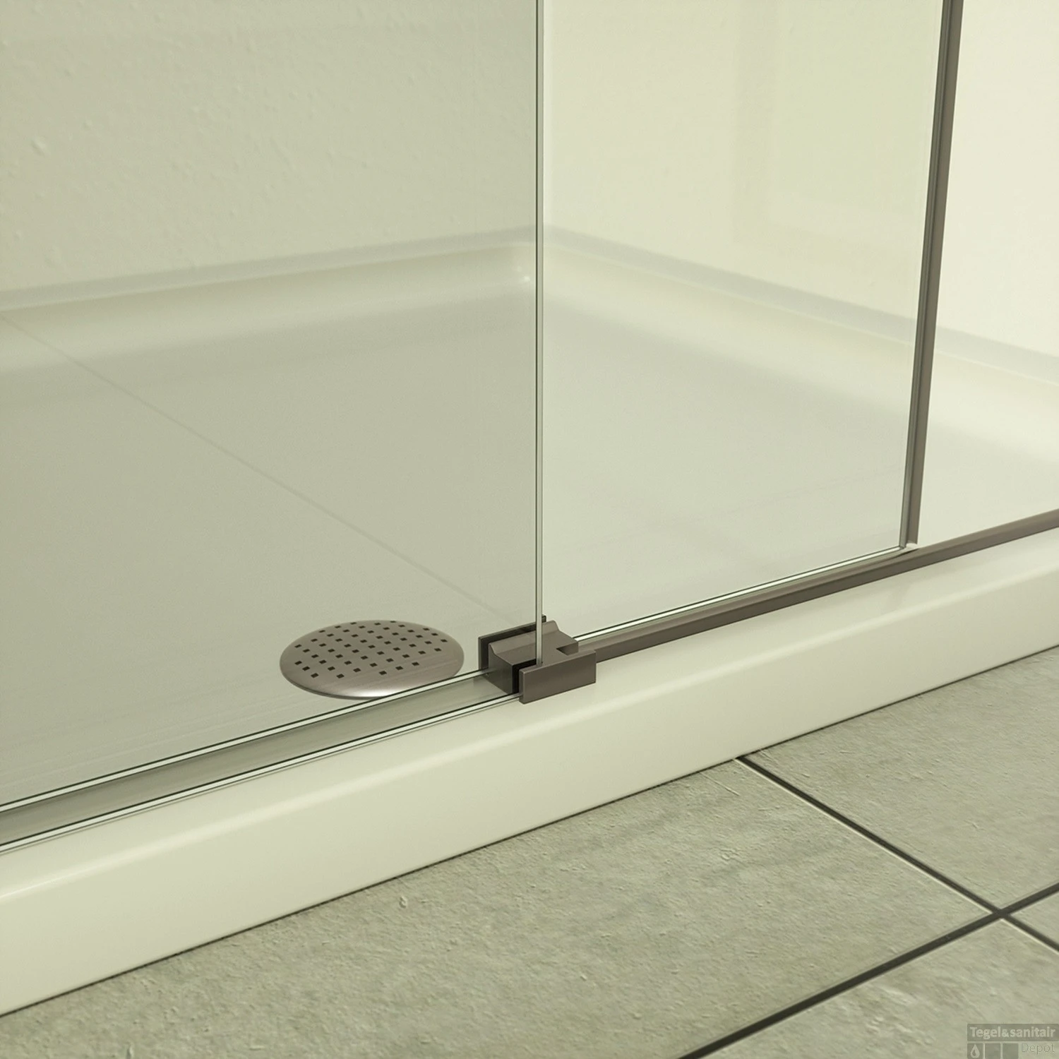 Nisdeur BWS Subliem 8mm Schuifdeur 100-110cm RVS 4 Nisdeur BWS Subliem 8mm Schuifdeur 100-110cm RVS - Afbeelding 4