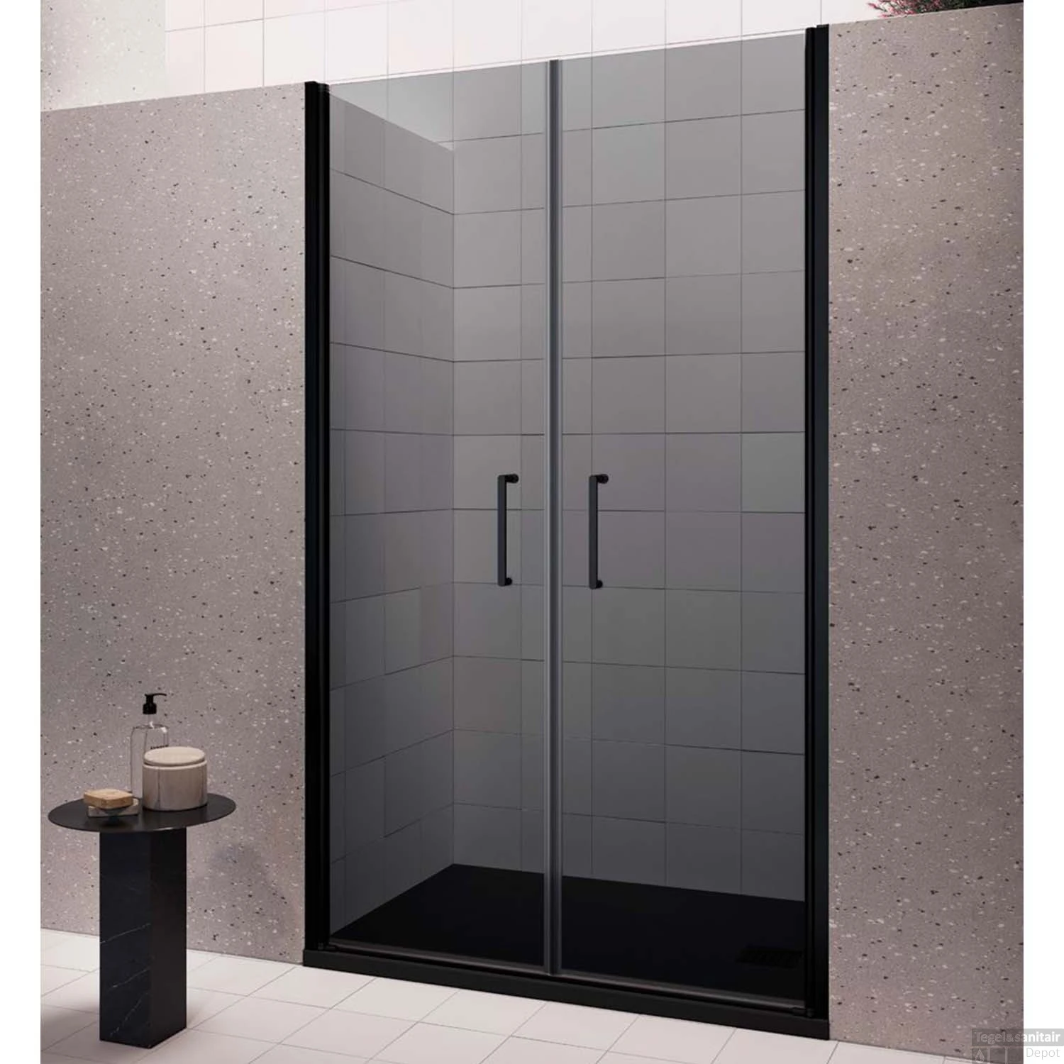 Nisdeur Lacus Giglio Evo Saloon 2 Klapdeuren 140x200 Cm Rookglas Zwart 1 Nisdeur Lacus Giglio Evo Saloon 2 Klapdeuren 140x200 Cm Rookglas Zwart