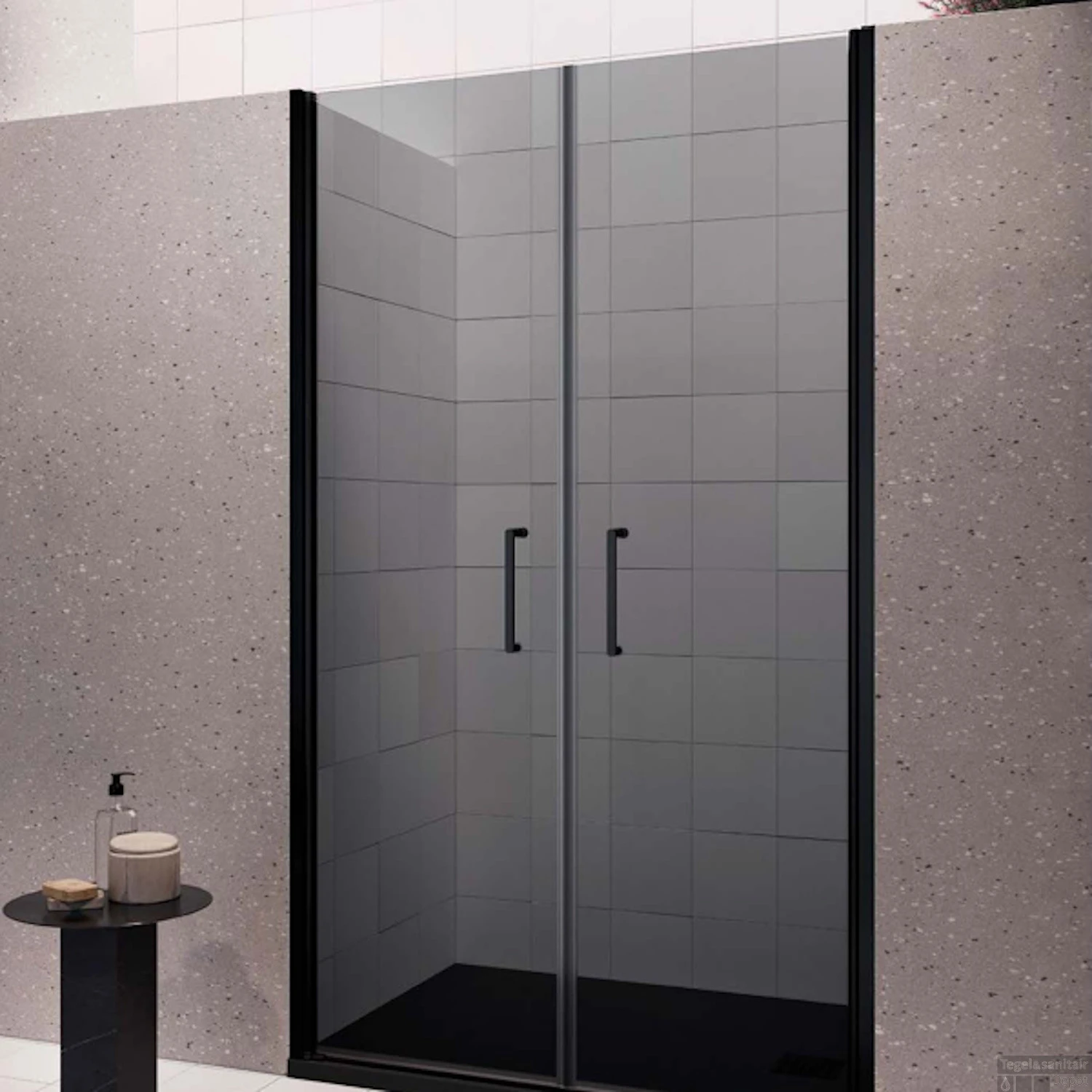 Nisdeur Lacus Giglio Evo Saloon 2 Klapdeuren 90x200 Cm Rookglas Zwart 1 Nisdeur Lacus Giglio Evo Saloon 2 Klapdeuren 90x200 Cm Rookglas Zwart