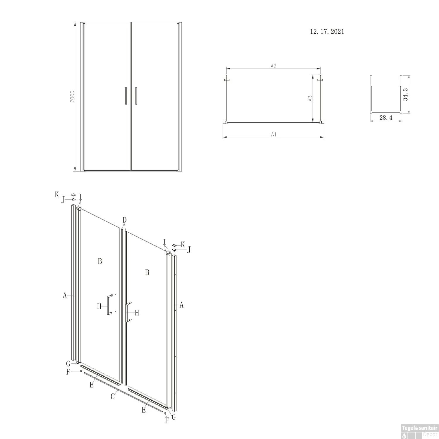 Nisdeur Lacus Giglio Evo Saloon 2 Klapdeuren 90x200 Cm Rookglas Zwart 2 Nisdeur Lacus Giglio Evo Saloon 2 Klapdeuren 90x200 Cm Rookglas Zwart - Afbeelding 2