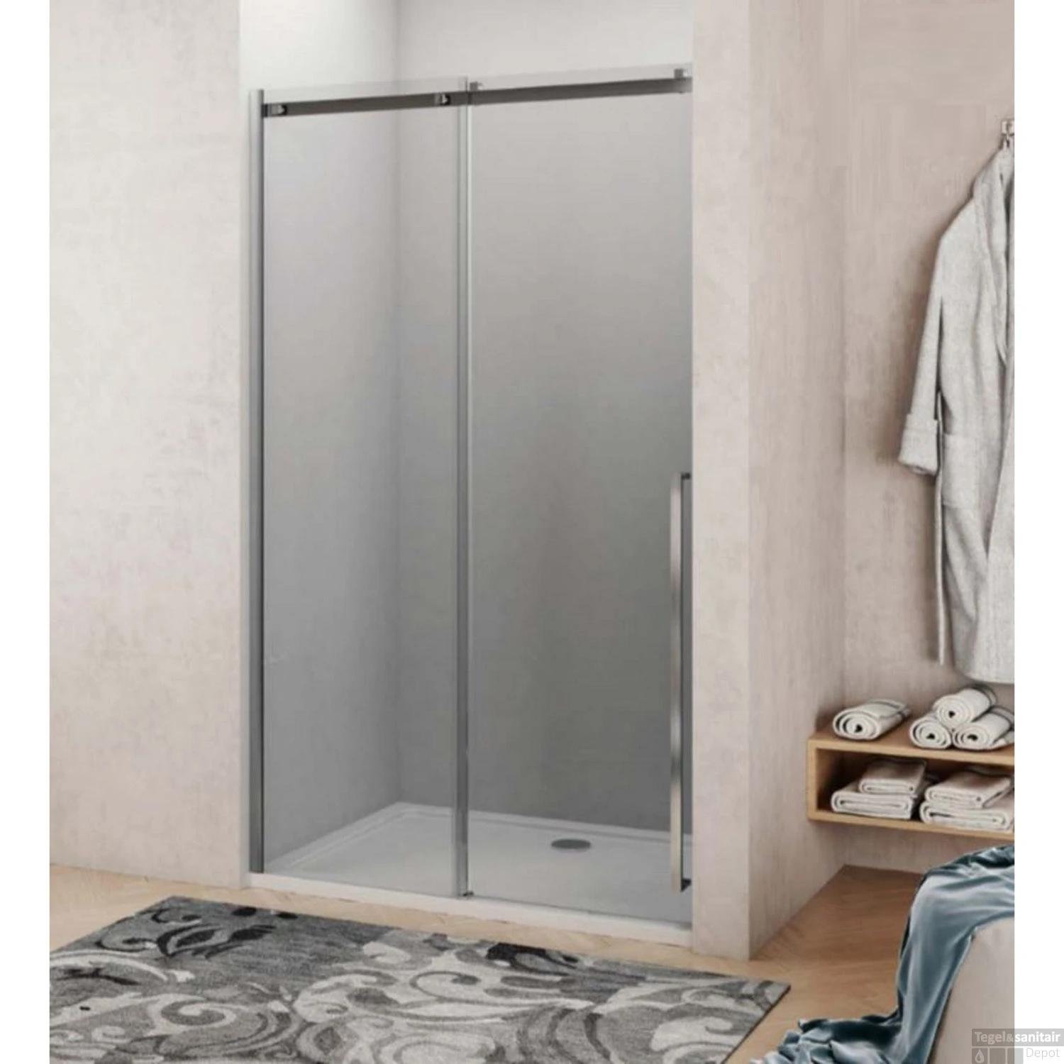 Nisdeur Lacus La Maddalena 130x210 Cm Schuifdeur 8mm Helder Glas RVS 1 Nisdeur Lacus La Maddalena 130x210 Cm Schuifdeur 8mm Helder Glas RVS
