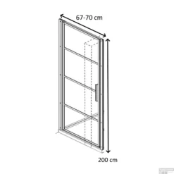 Nisdeur Lacus Tremiti 70x200 Cm 6mm Helder Glas Mat Zwart Aluminium Profiel -Baden Luxe Verkoop nisdeur lacus tremiti mat zwart aluminium profiel 70 tech