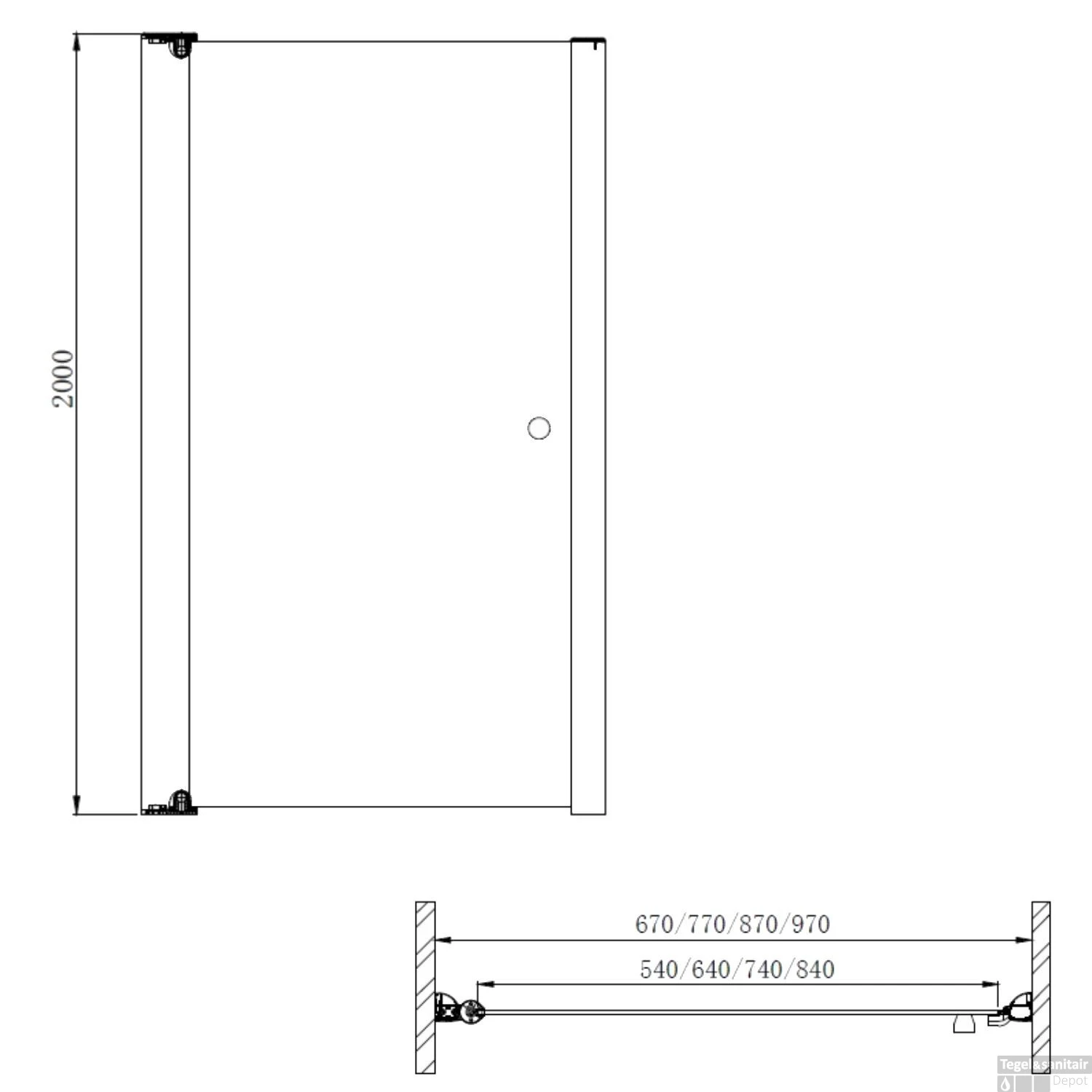 Nisdeur Sanilux Davos Klapdeur Met Profiel 80x200cm 6mm Veiligheidsglas 2 Nisdeur Sanilux Davos Klapdeur Met Profiel 80x200cm 6mm Veiligheidsglas - Afbeelding 2