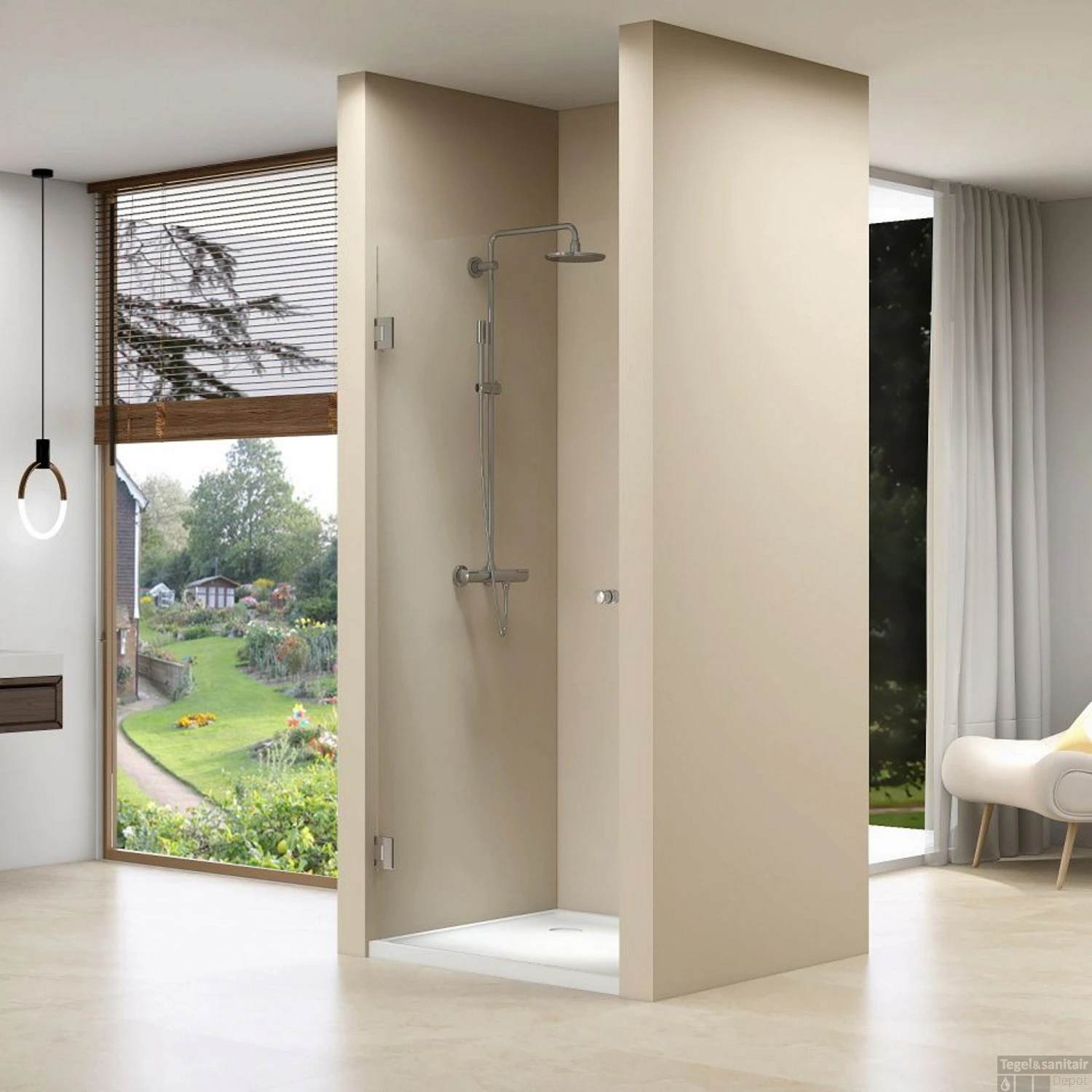 Nisdeur Van Rijn ST01 Profielloos 70x200 Cm Helder Glas 8 Mm Chroom 1 Nisdeur Van Rijn ST01 Profielloos 70x200 Cm Helder Glas 8 Mm Chroom