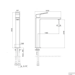 Wastafelmengkraan Sapho Notos 1-hendel Recht Hoog 30.2 Cm Chroom -Baden Luxe Verkoop nn006 wastafelmengkraan sapho notos 1 hendel recht hoog 30.2 cm chroom 2