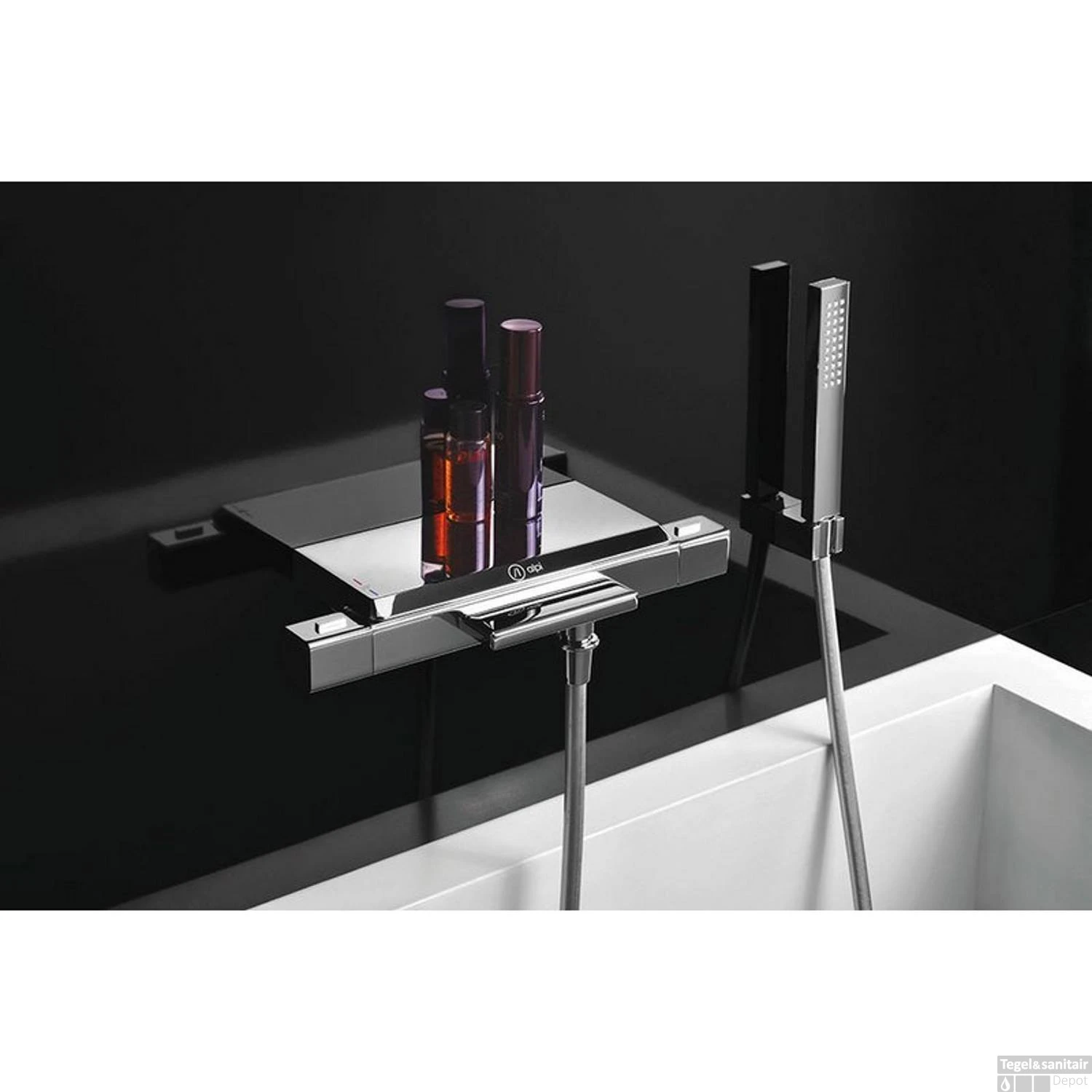 Opbouw Badkraan Sapho Notos Thermostaatkraan Waterval 2-knop 14.6 Cm Chroom (incl. Zeephouder) - Afbeelding 2