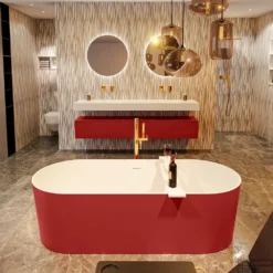 NOBLE Vrijstaand Bad 180x75cm Kleur Fire / Talc -Baden Luxe Verkoop noble 2 00012