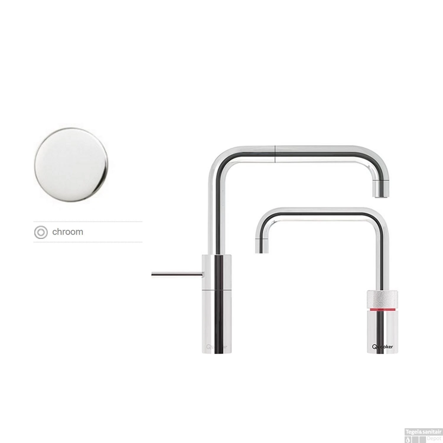Quooker Cube Nordic Square Twintaps Chroom Met Combi+ Boiler 2 Quooker Cube Nordic Square Twintaps Chroom Met Combi+ Boiler - Afbeelding 2
