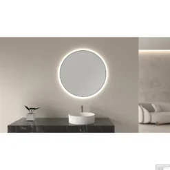 Ronde Spiegel Wiesbaden Novi Met LED, Dimbaar 80 Cm Mat Zwart 9 Ronde Spiegel Wiesbaden Novi Met LED, Dimbaar 80 Cm Mat Zwart -Baden Luxe Verkoop novi spiegels zwart sfeer 1 1