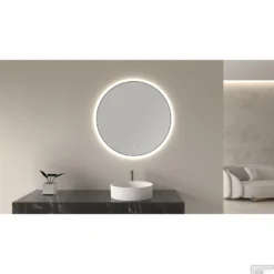 Ronde Spiegel Wiesbaden Novi Met LED, Dimbaar 60 Cm Mat Zwart 11 Ronde Spiegel Wiesbaden Novi Met LED, Dimbaar 60 Cm Mat Zwart -Baden Luxe Verkoop novi spiegels zwart sfeer 1 2