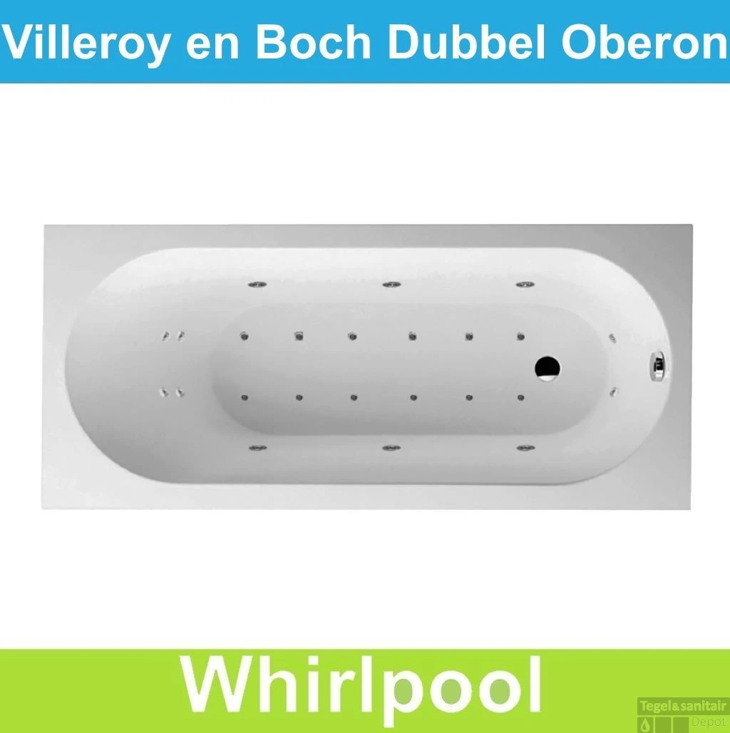 Ligbad Villeroy & Boch Oberon 170x75 Cm Balboa Whirlpool Systeem Dubbel 1 Ligbad Villeroy & Boch Oberon 170x75 Cm Balboa Whirlpool Systeem Dubbel