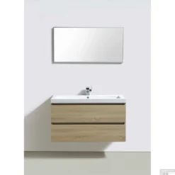 Badkamermeubelset Sanilux Trendline 100x47x50 Cm 1 Kraangat Light Wood -Baden Luxe Verkoop onderkast sanilux trendline 100x47x50 cm light wood detail