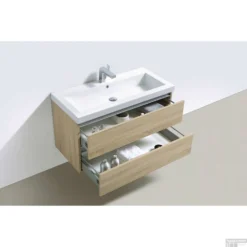 Badkamermeubelset Sanilux Trendline 100x47x50 Cm 1 Kraangat Light Wood -Baden Luxe Verkoop onderkast sanilux trendline 100x47x50 cm light wood detail1