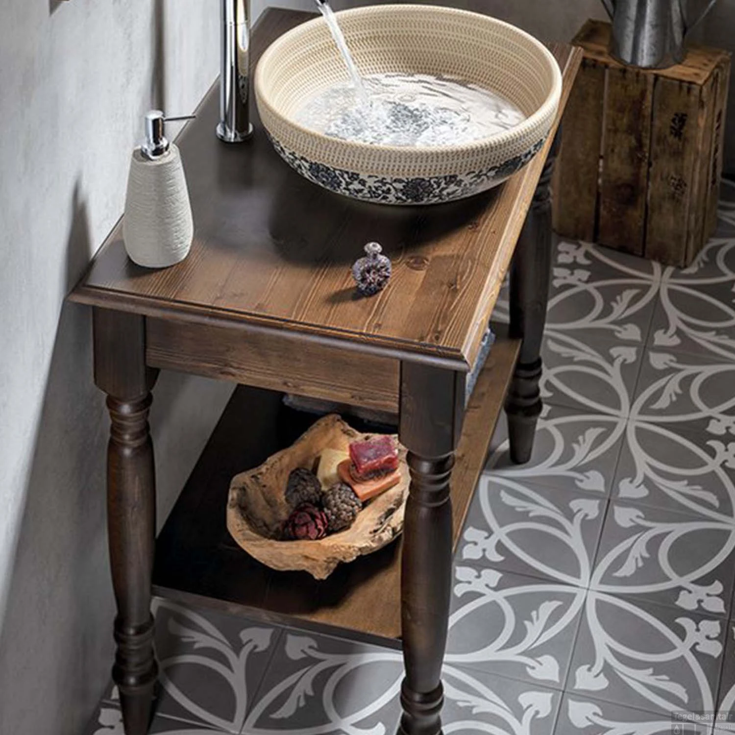 Onderkast Sapho Cimbura 100x75x50 Cm Gebeitst Sparrenhout 2 Onderkast Sapho Cimbura 100x75x50 Cm Gebeitst Sparrenhout - Afbeelding 2