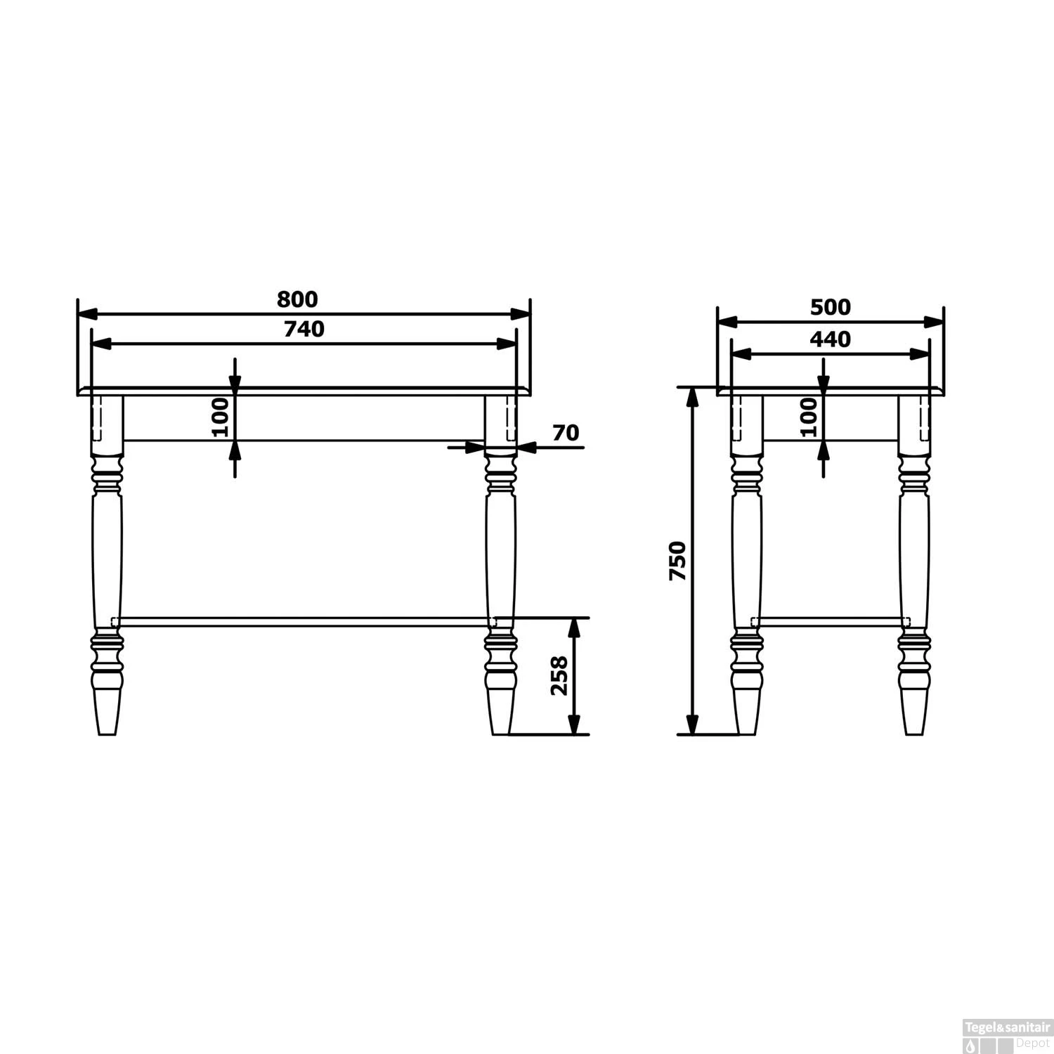 Onderkast Sapho Cimbura 100x75x50 Cm Gebeitst Sparrenhout 3 Onderkast Sapho Cimbura 100x75x50 Cm Gebeitst Sparrenhout - Afbeelding 3