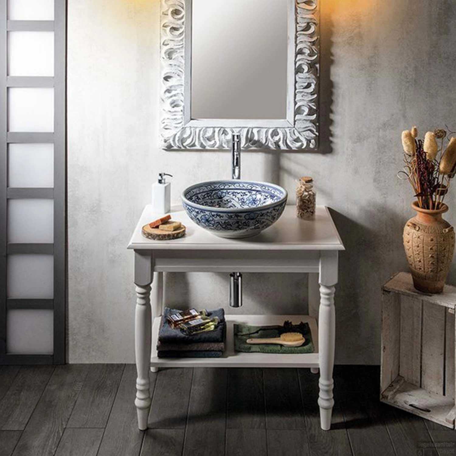 Onderkast Sapho Cimbura 80x50x75cm Oud Wit 2 Onderkast Sapho Cimbura 80x50x75cm Oud Wit - Afbeelding 2