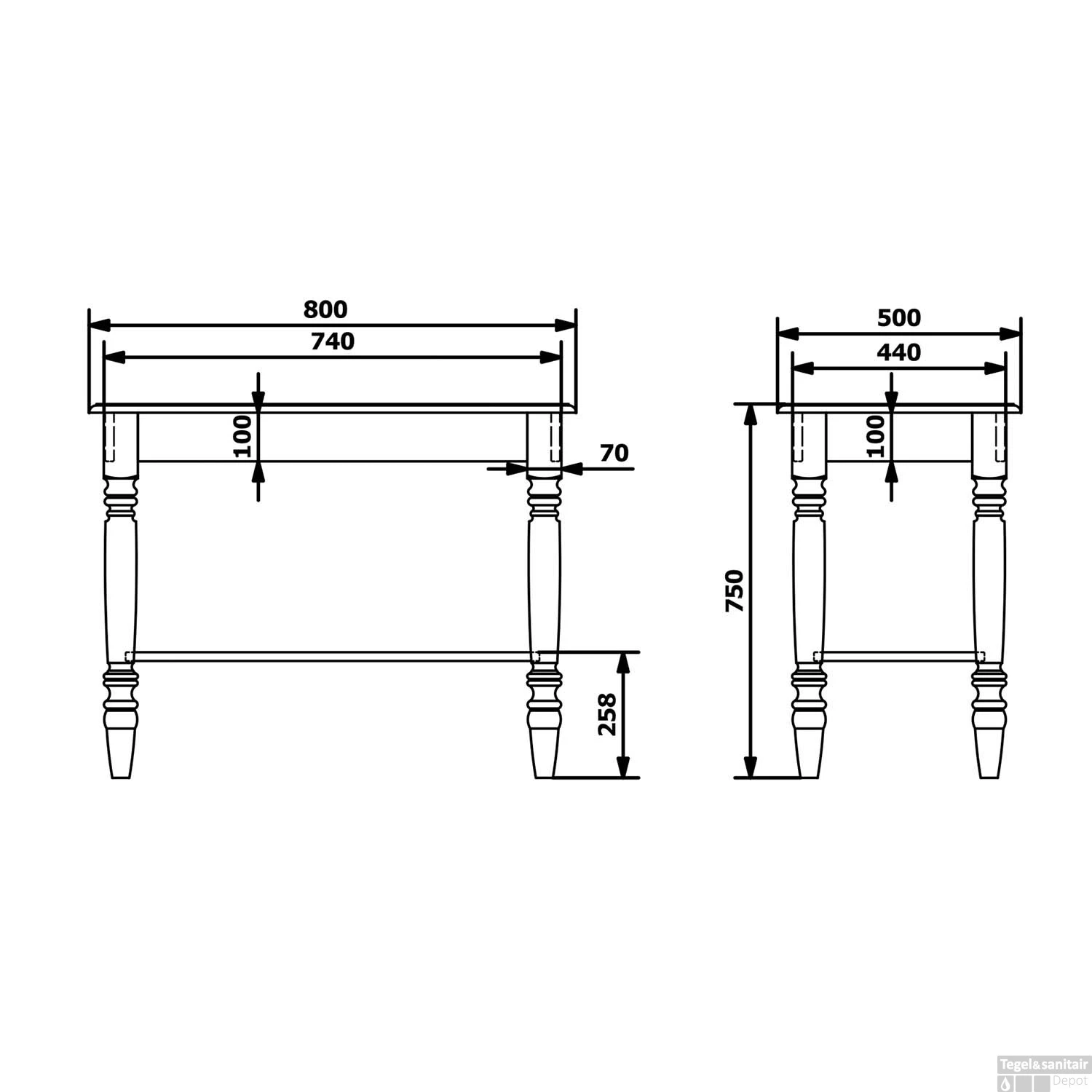 Onderkast Sapho Cimbura 80x50x75cm Oud Wit 4 Onderkast Sapho Cimbura 80x50x75cm Oud Wit - Afbeelding 4