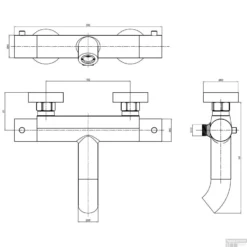 Opbouw Bad- En Douchekraan Brauer Brushed Thermostatisch Geborsteld RVS -Baden Luxe Verkoop opbouw bad en douchekraan brauer brushed thermostatisch geborsteld nikkel tech