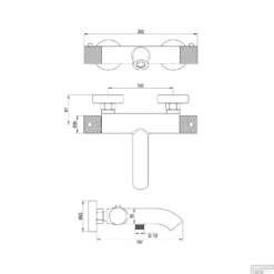 Opbouw Bad- En Douchekraan Brauer Copper Carving Thermostatisch Geborsteld Koper -Baden Luxe Verkoop opbouw bad en douchekraan brauer copper carving thermostatisch geborsteld koper tec