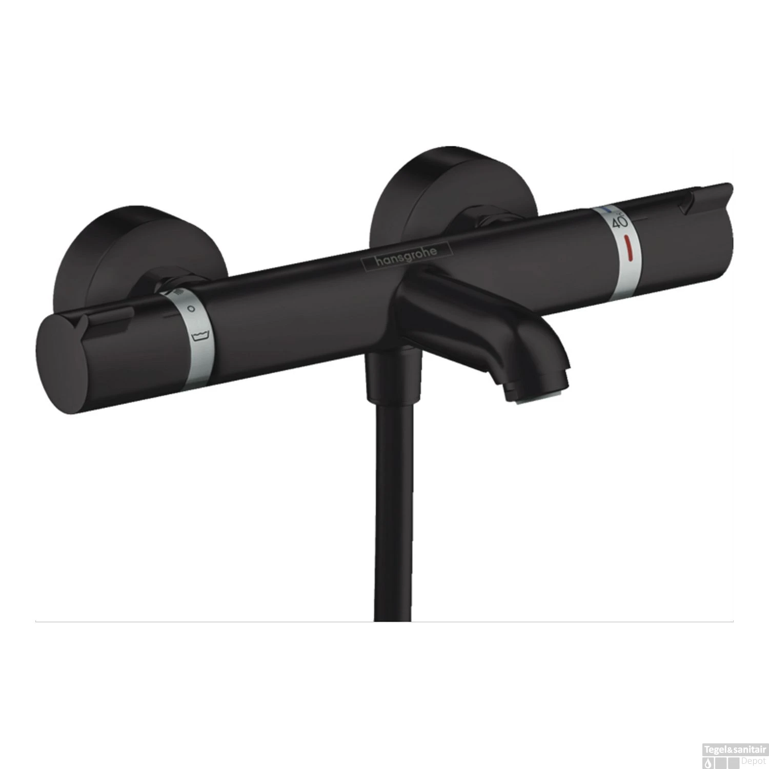 Opbouw Badthermostaat Ecostat Comfort Hansgrohe Mat Zwart