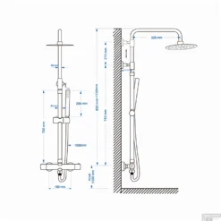 Wiesbaden Regendouche | Caral-Eco Twenty | 20cm Stortdouche Met Handdouche | Mat Zwart | Opbouw -Baden Luxe Verkoop opbouw doucheset wiesbaden caral eco twenty thermostatisch rvs mat zwart 29.3822 tech