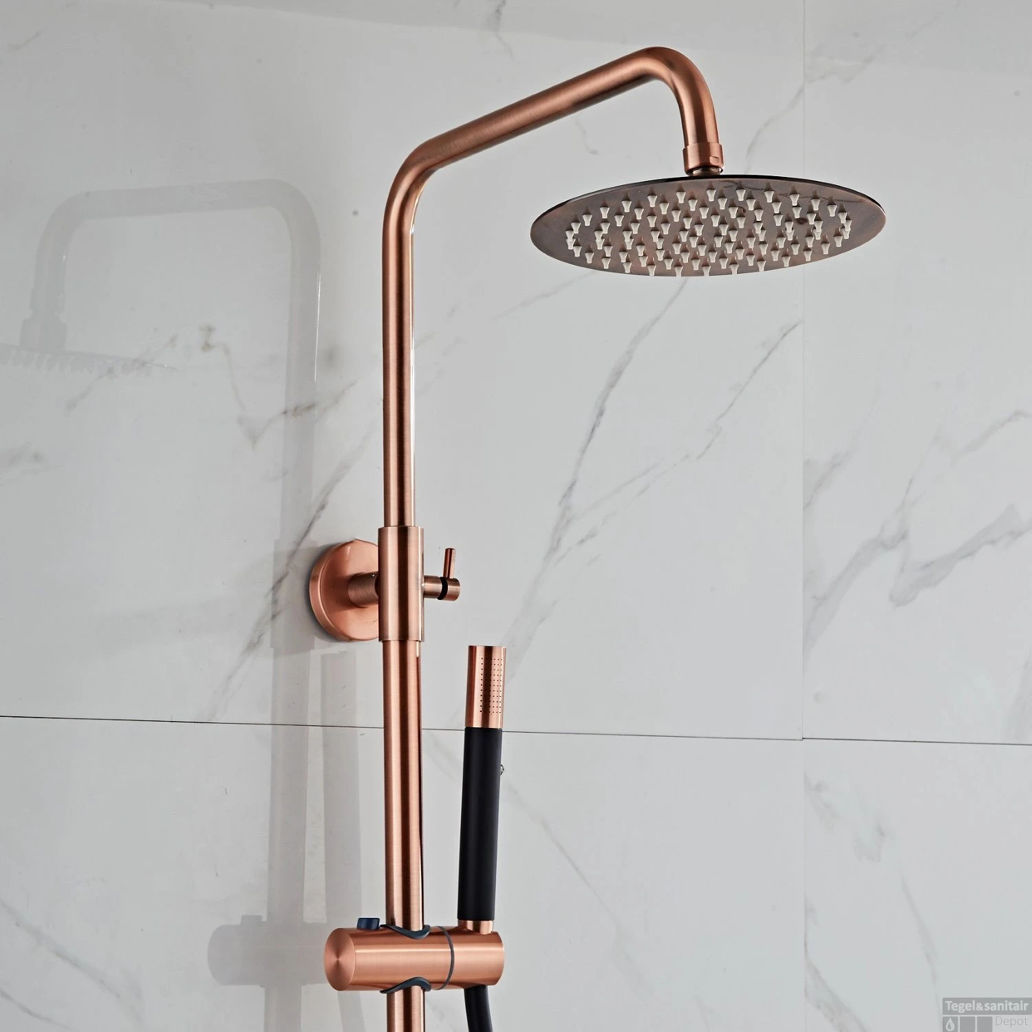 Opbouw Regendouche Set Boss & Wessing Copper Pro Thermostatisch Staaf Handdouche Geborsteld Koper 20 Cm 3 Opbouw Regendouche Set Boss & Wessing Copper Pro Thermostatisch Staaf Handdouche Geborsteld Koper 20 Cm - Afbeelding 3