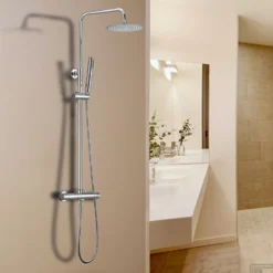 Opbouw Regendoucheset Wiesbaden Caral-Eco Twenty Met Thermostaatkraan Chroom Coating