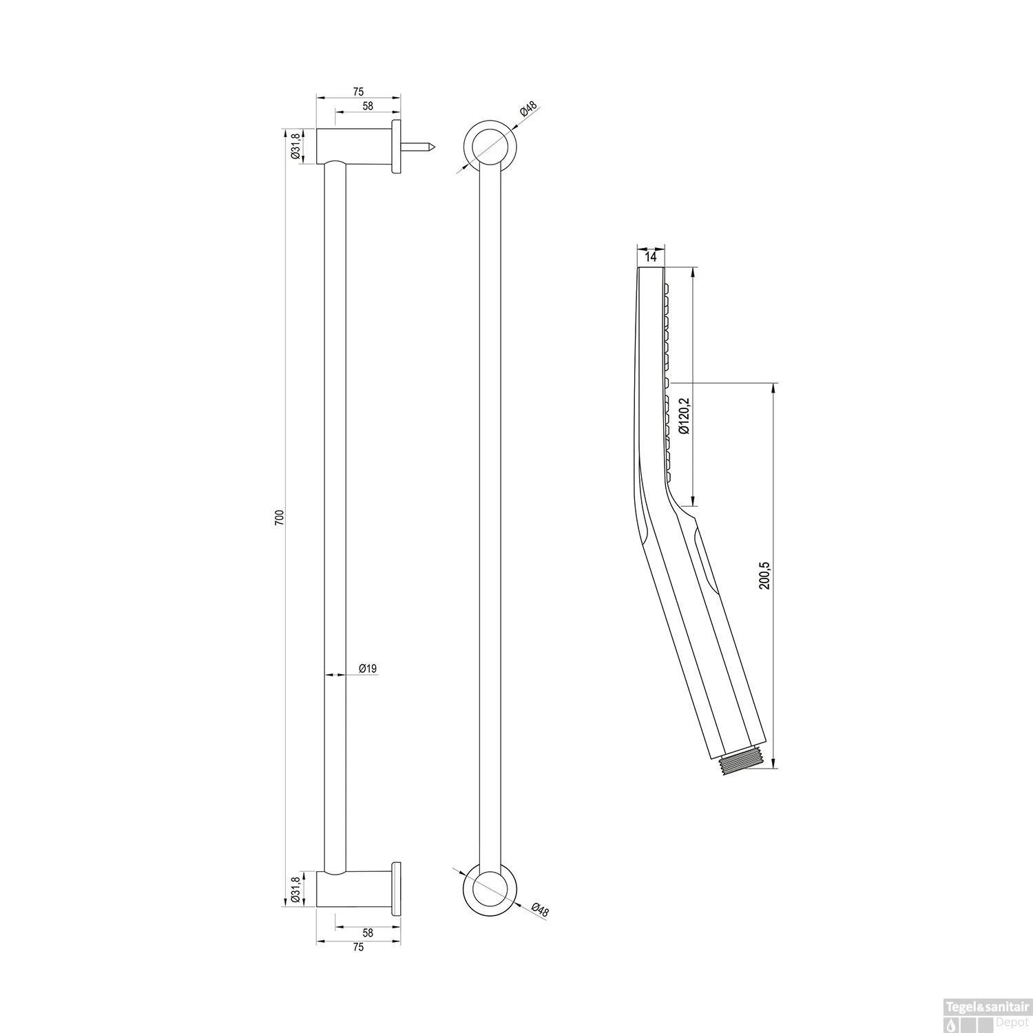 Opbouwset Bad- En Douchekraan Brauer Black Carving Thermostatisch Met Glijstang En Handdouche 3 Standen Mat Zwart - Afbeelding 9