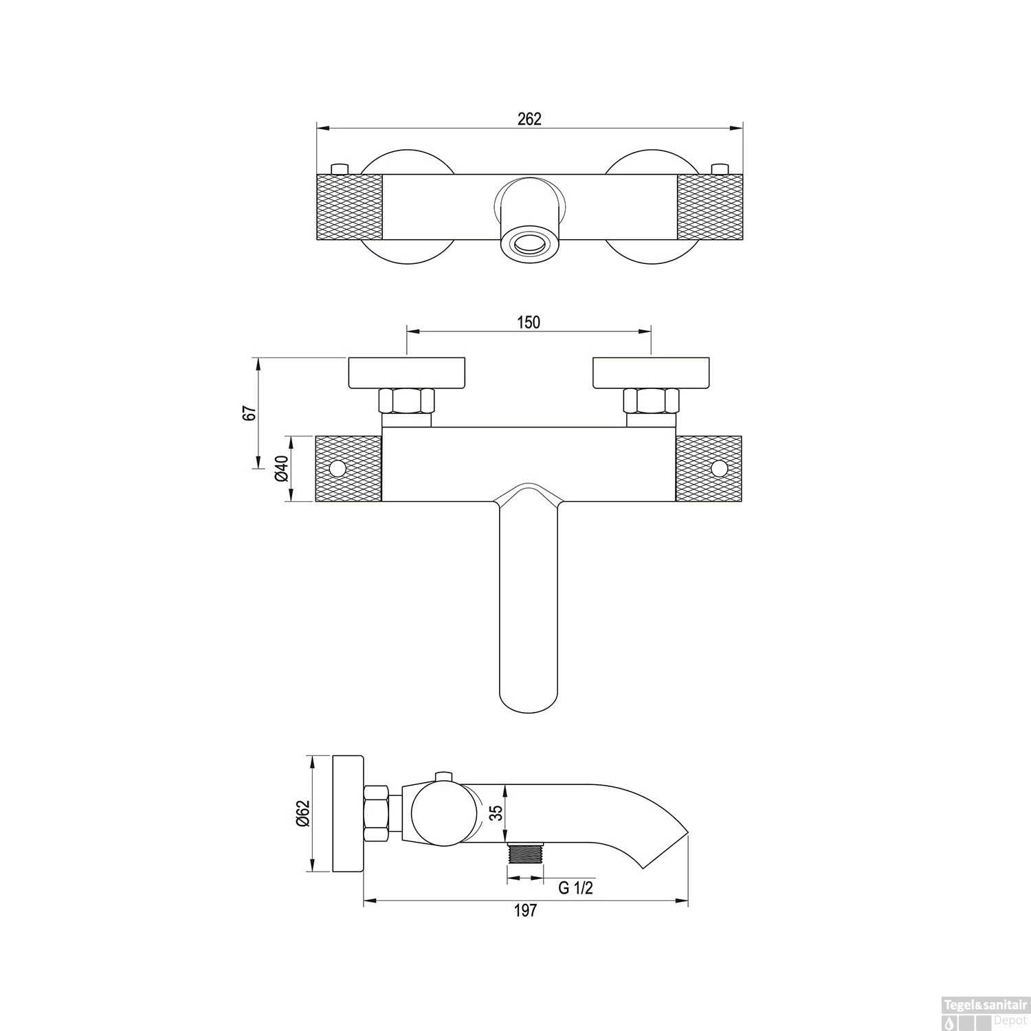 Opbouwset Bad- En Douchekraan Brauer Brushed Carving Thermostatisch Met Glijstang En Handdouche 3 Standen Geborsteld RVS - Afbeelding 9