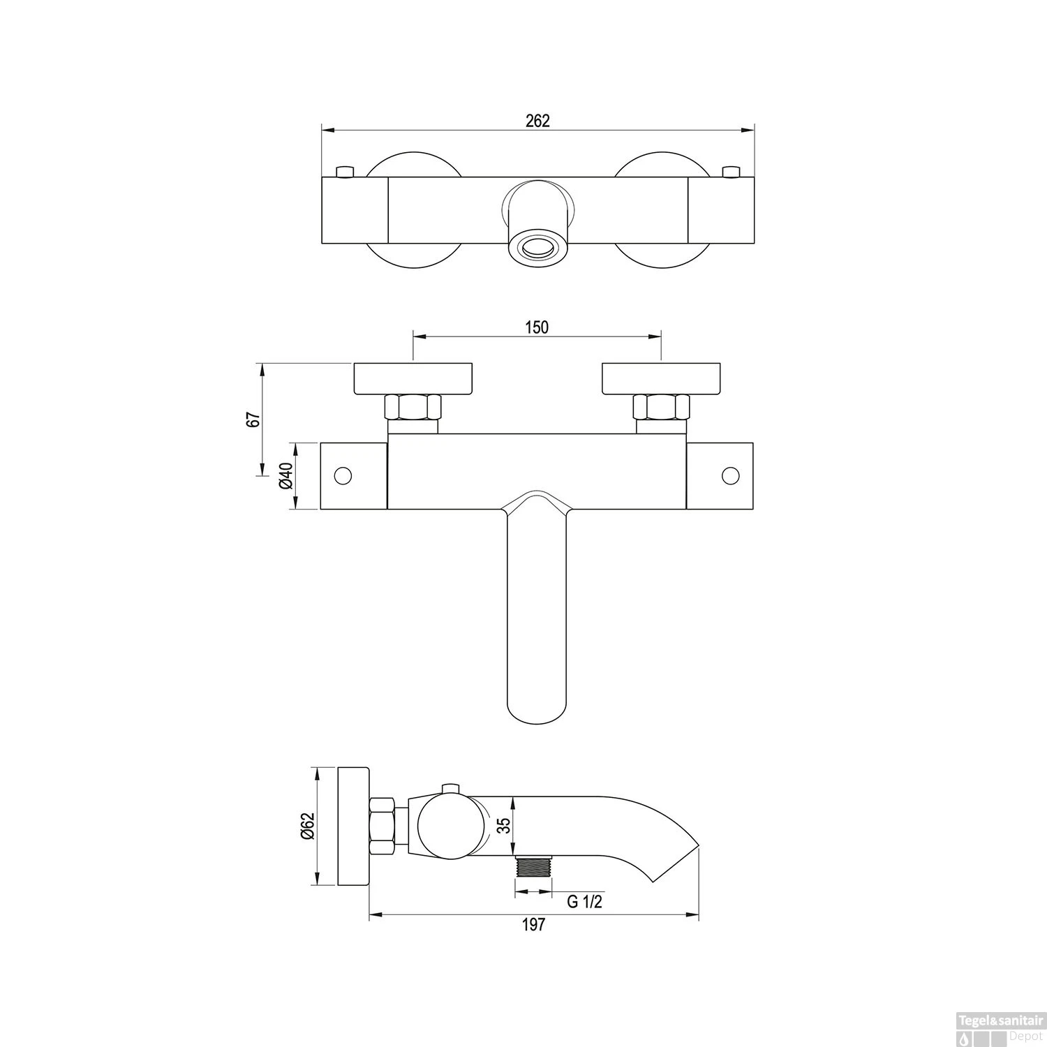 Opbouwset Bad- En Douchekraan Brauer Copper Edition Thermostatisch Met Wandhouder Geborsteld Koper - Afbeelding 8