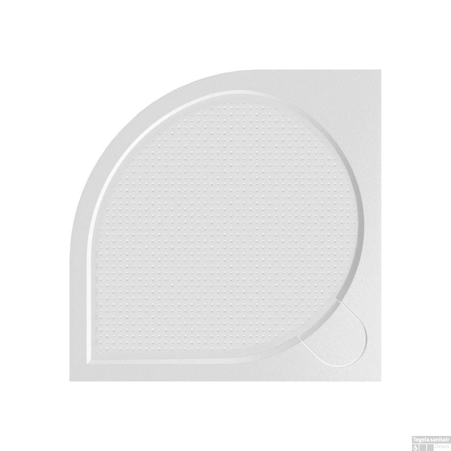 Douchebak Gegoten Marmer Sapho Arca 90x90x3 Cm Kwartrond Wit