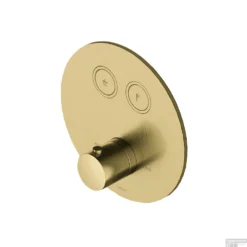 Douchethermostaat Hotbath Cobber Inbouw 2 Pushbuttons Rond Geborsteld Messing PVD (excl. Inbouwdeel)