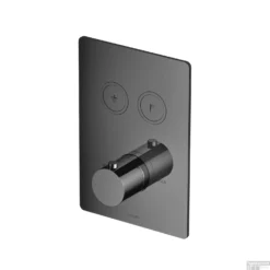 Douchethermostaat Hotbath Cobber Inbouw 2 Pushbuttons Vierkant Zwart Chroom (excl. Inbouwdeel)