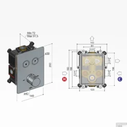 Douchethermostaat Hotbath Cobber Inbouw 2 Pushbuttons Vierkant Zwart Chroom (excl. Inbouwdeel) -Baden Luxe Verkoop pb009qextbk douchethermostaat hotbath cobber inbouw 2 pushbuttons vierkant zwart chroom excl. inbouwdeel tech