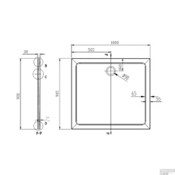 Douchebak Gegoten Marmer Sapho Aqualine 100x90x3 Cm Rechthoek Wit -Baden Luxe Verkoop pq10090 douchebak marmer sapho aqualine 100x90x3 cm rechthoek wit 3