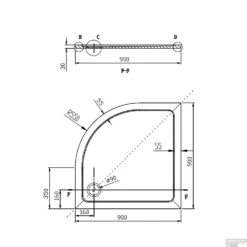 Douchebak Gegoten Marmer Sapho Aqualine 90x90x3 Cm Kwartrond Wit -Baden Luxe Verkoop pq559 douchebak marmer sapho aqualine 90x90x3 cm kwartrond wit 5