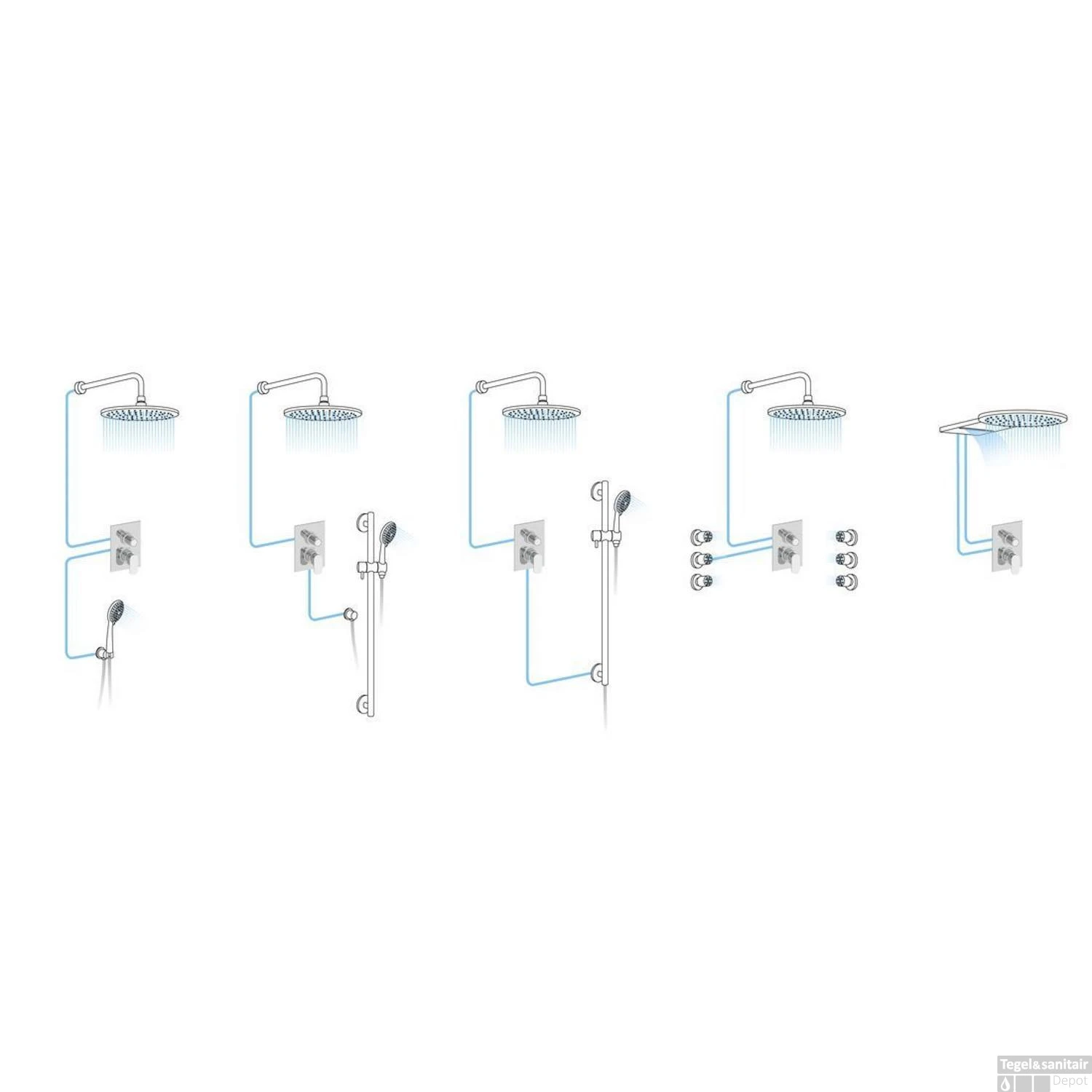 Douchekraan Inbouw Sapho Spy Mengkraan Afbouwdeel 2-weg Chroom (incl. Inbouwdeel) - Afbeelding 2