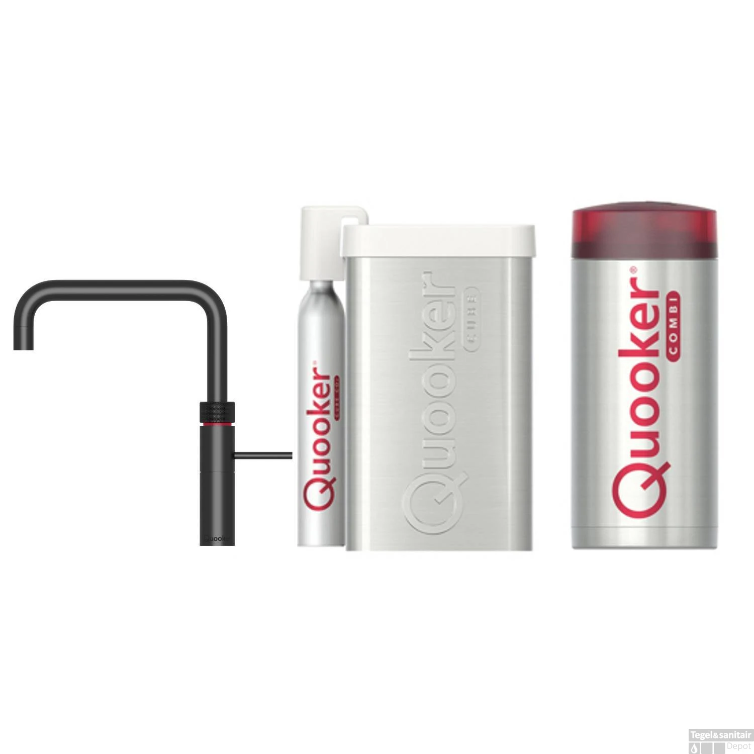 Quooker Cube Fusion Square Mat Zwart Met Combi+ Boiler 1 Quooker Cube Fusion Square Mat Zwart Met Combi+ Boiler