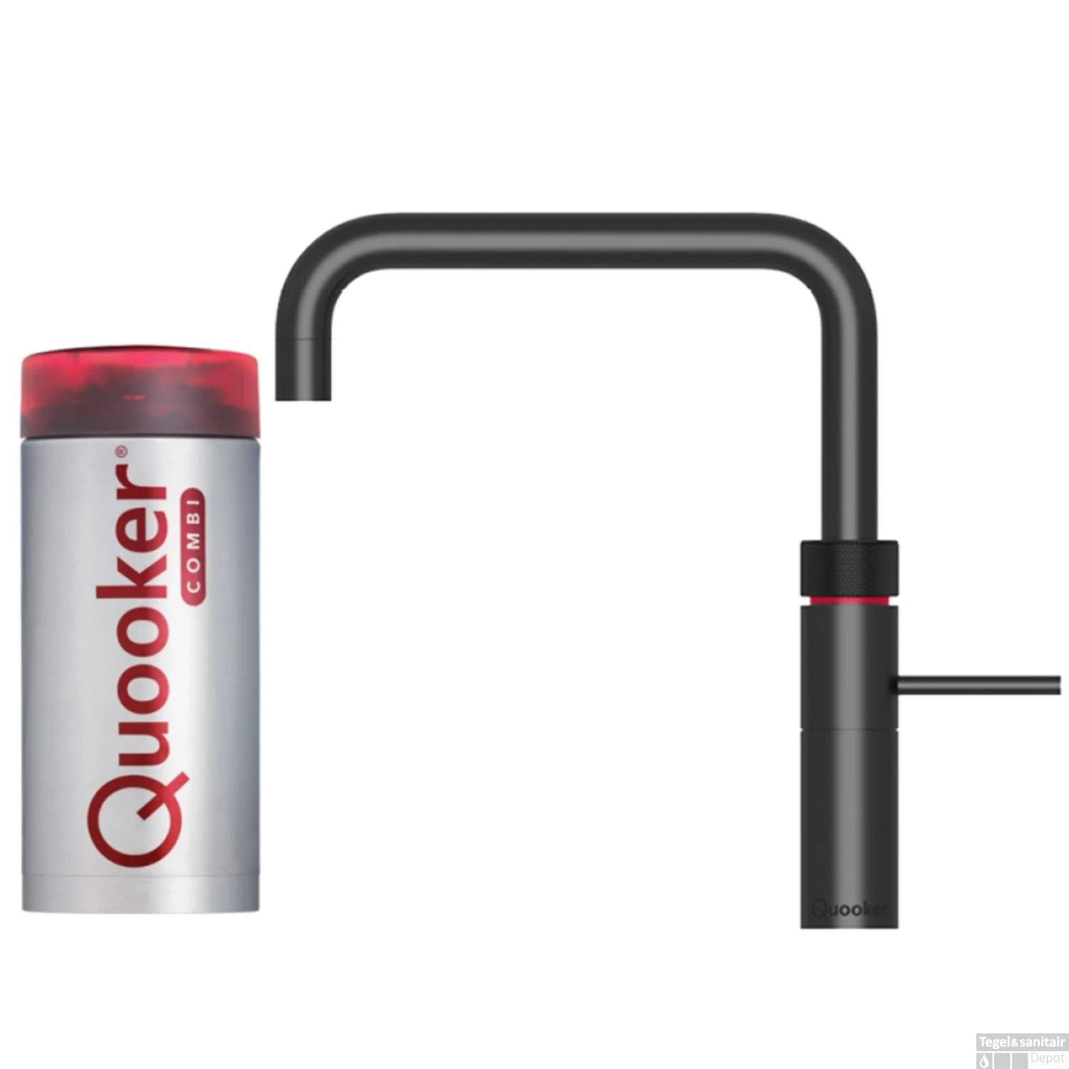 Quooker Fusion Square Mat Zwart Met Combi Boiler + 1 Quooker Fusion Square Mat Zwart Met Combi Boiler +