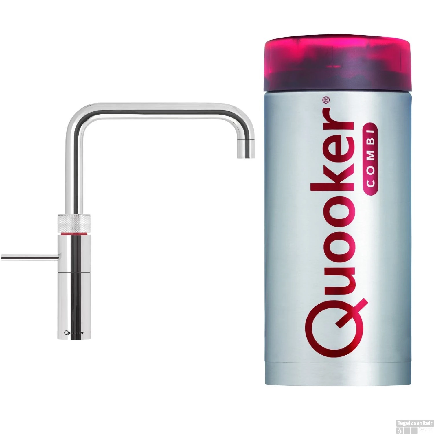 Quooker Fusion Square Chroom Met Combi + Boiler 1 Quooker Fusion Square Chroom Met Combi + Boiler