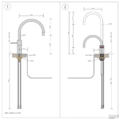 Quooker Nordic Round Twintaps Met PRO3 VAQ-E Boiler RVS -Baden Luxe Verkoop quooker nordic round twintaps met pro3 vaq e boiler rvs tech