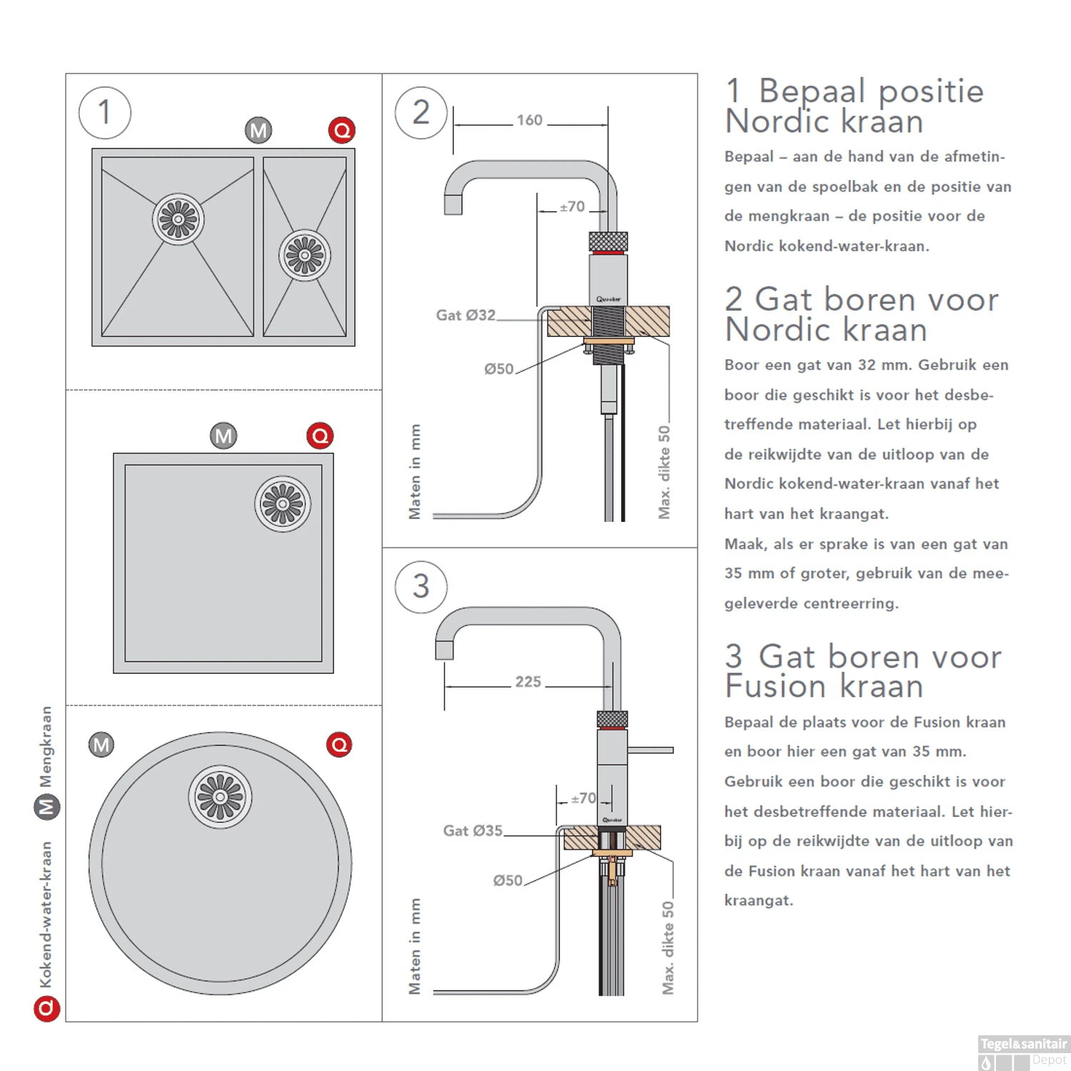 Quooker Nordic Square Twintaps Met PRO3 VAQ-E Boiler RVS 3 Quooker Nordic Square Twintaps Met PRO3 VAQ-E Boiler RVS - Afbeelding 3