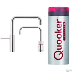 Quooker Nordic Square Twintaps Met PRO3 VAQ-E Boiler RVS