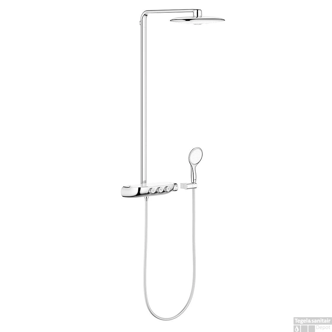 Grohe Rainshower Systeem SmartControl 360 DUO Douchesysteem Met Thermostaatkraan (Moon White) 1 Grohe Rainshower Systeem SmartControl 360 DUO Douchesysteem Met Thermostaatkraan (Moon White)