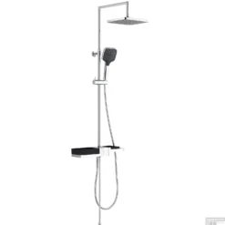 Regendouche Schutte Blueperl Hoofddoucheset Met Planchet Chroom Zwart -Baden Luxe Verkoop regendouche schutte blueperl hoofddoucheset met planchet chroom zwart shop