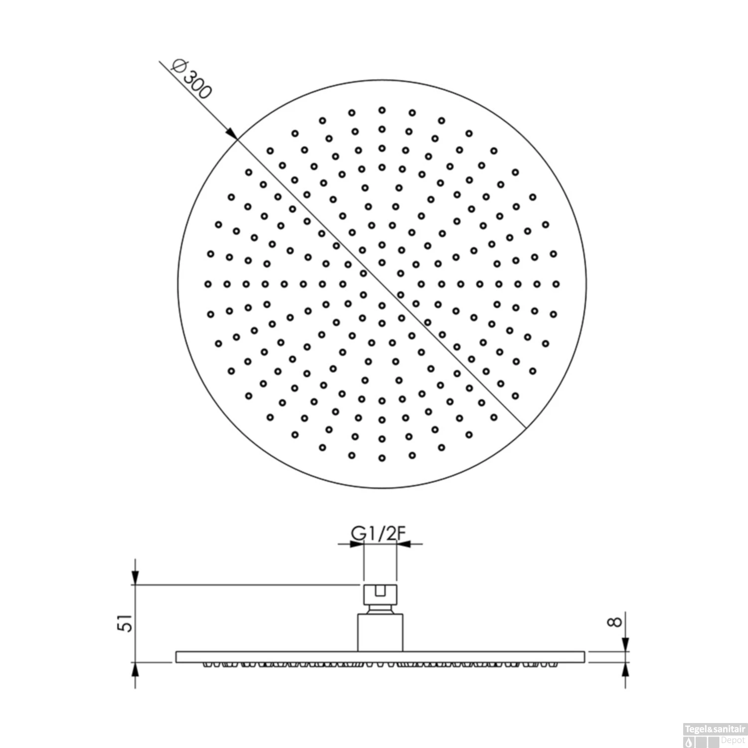 Regendouchekop Salenzi Giro 30 Cm Geborsteld Messing Goud 2 Regendouchekop Salenzi Giro 30 Cm Geborsteld Messing Goud - Afbeelding 2