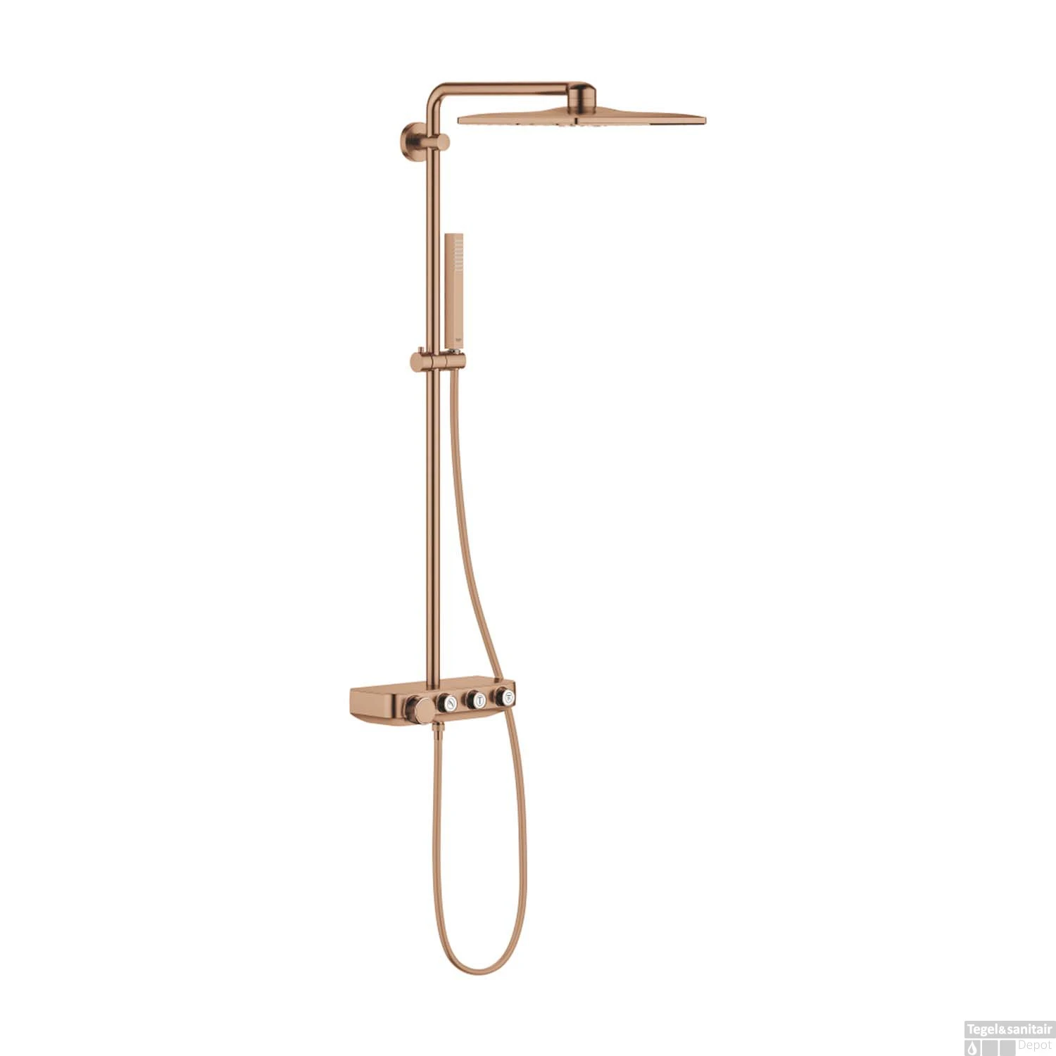 Regendoucheset Grohe Euphoria SmartControl System Cube 31 Cm Met Glijstang En Handdouche Warm Sunset Geborsteld