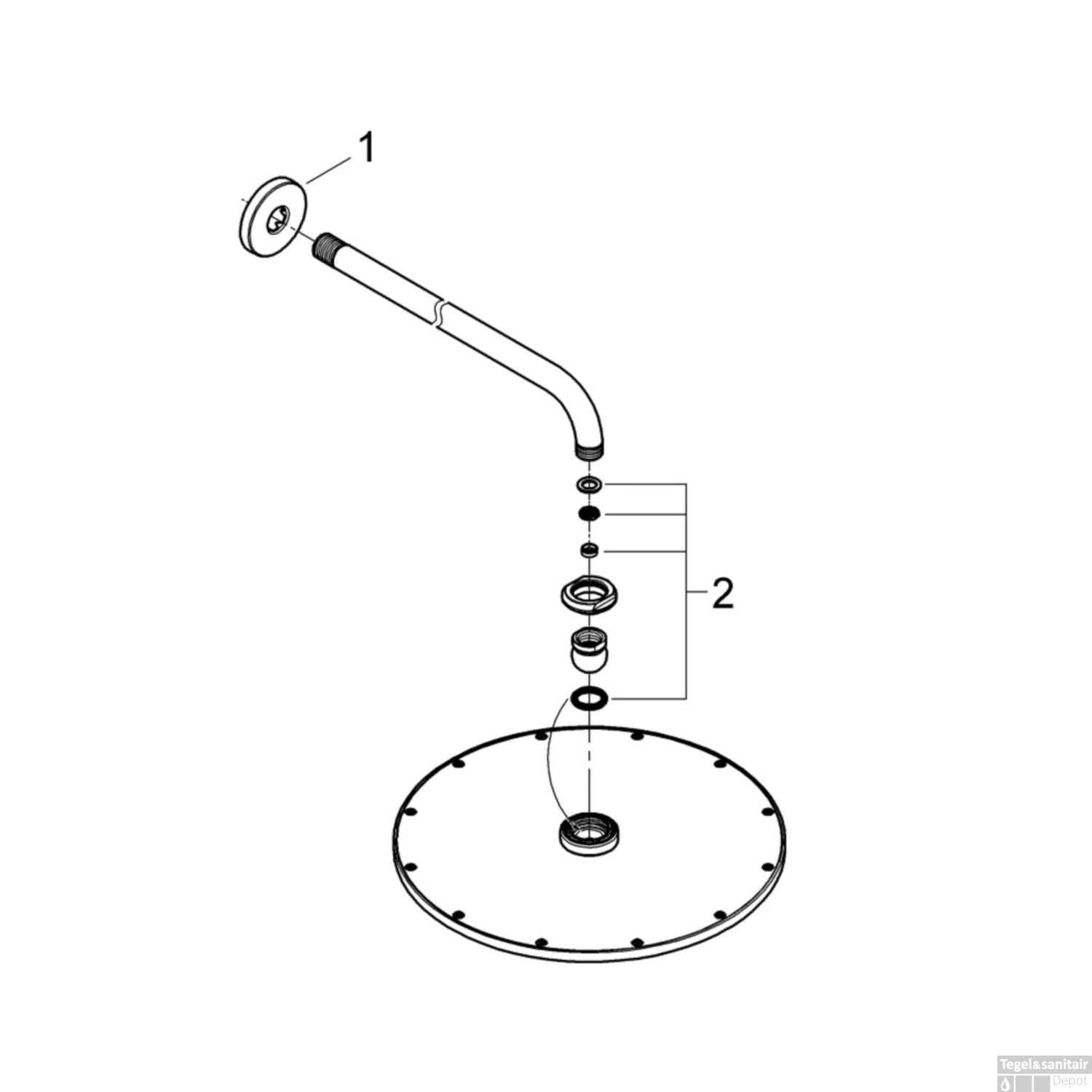 Regendoucheset Grohe Rainshower Cosmopolitan Metal 31 Cm Met Wandarm Warm Sunset Geborsteld 4 Regendoucheset Grohe Rainshower Cosmopolitan Metal 31 Cm Met Wandarm Warm Sunset Geborsteld - Afbeelding 4
