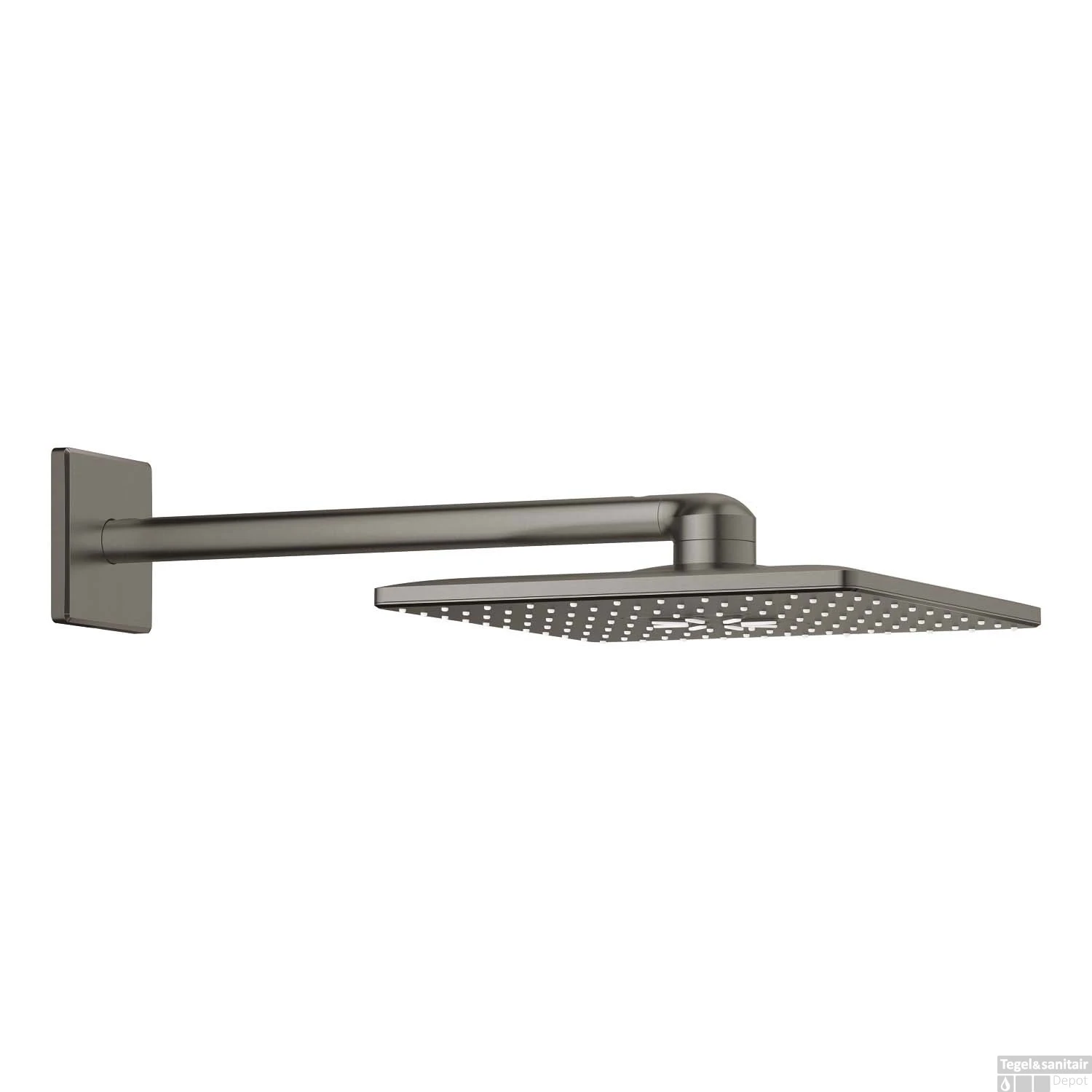 Regendoucheset Grohe Rainshower SmartActive Cube 31 Cm Met Wandarm Hard Graphite Geborsteld