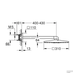 Regendoucheset Grohe Rainshower SmartActive Cube 31 Cm Met Wandarm Hard Graphite Geborsteld -Baden Luxe Verkoop regendoucheset grohe rainshower smartactive cube 31 cm met plafondarm hard graphite geborsteld tech